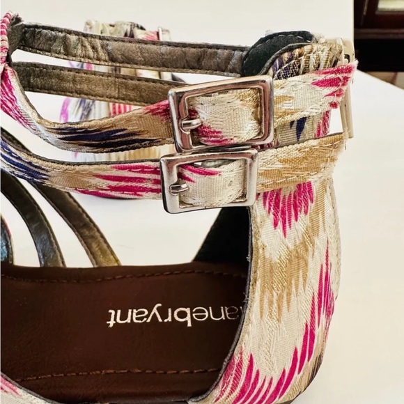 Lane Bryant Strappy Beaded Boho Sandals with Back Zip & Side Buckles size 8W - Picture 7 of 11